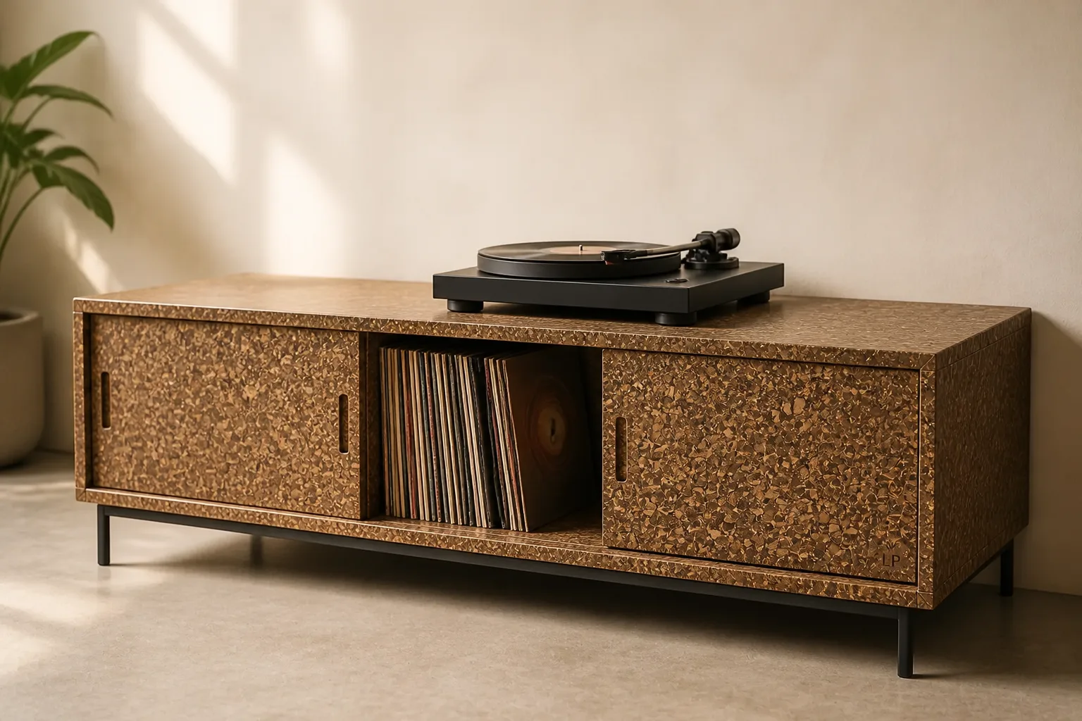 Boutique LeafCore record-player console visual concept